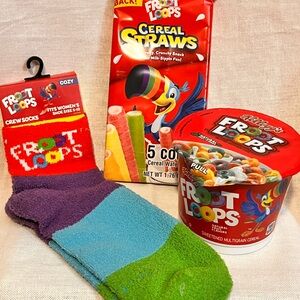 Nostalgic Froot Loops Socks and Cereal Bundle